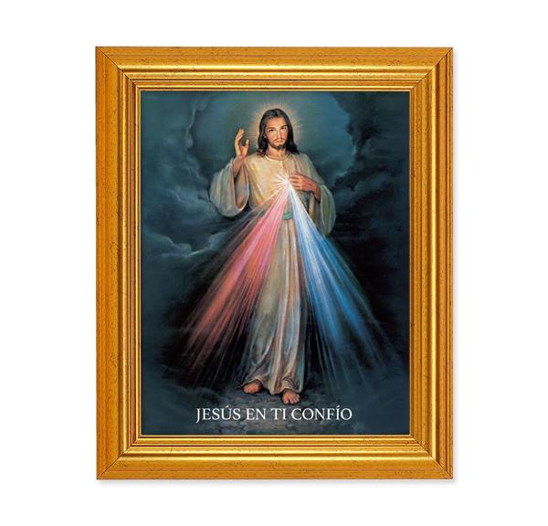 Spansh Divine Mercy, 10"x12" Gold-Leaf Finished Classic Frame, Italian Print on Artboard # 27158