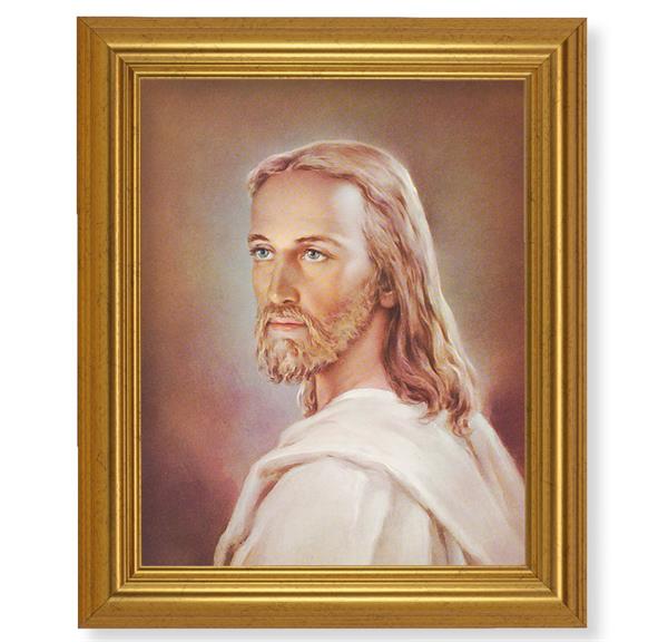 Head of Christ, 10"x12" Gold-Leaf Finished Classic Frame, Italian Print on Artboard # 27161