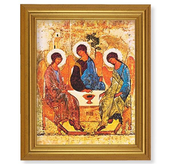 The Holy Trinity Icon, 10"x12" Gold-Leaf Finished Classic Frame, Italian Print on Artboard # 27163