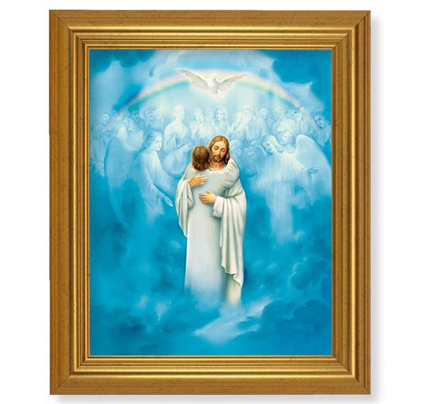Christ Welcoming Home, 10"x12" Gold-Leaf Finished Classic Frame, Italian Print on Artboard # 27171
