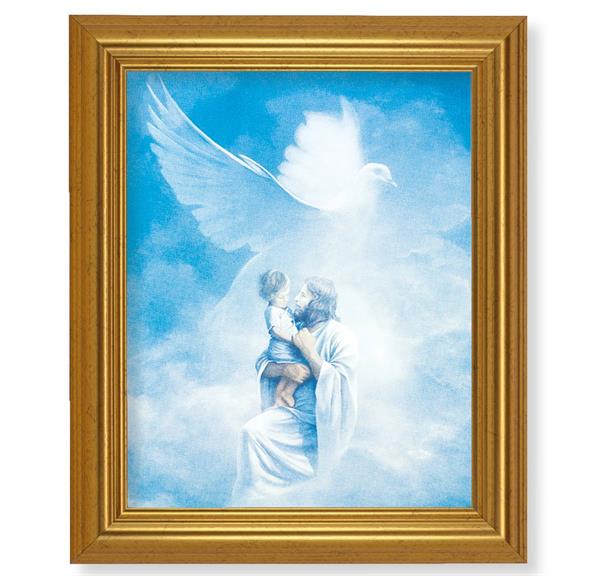 Christ Welcoming Child, 10"x12" Gold-Leaf Finished Classic Frame, Italian Print on Artboard # 27172