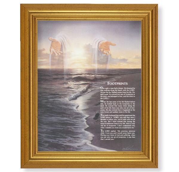 Footprints, 10"x12" Gold-Leaf Finished Classic Frame, Italian Print on Artboard # 27175