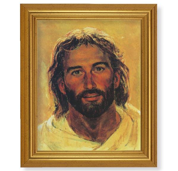 Hook: Head of Christ, 10"x12" Gold-Leaf Finished Classic Frame, Italian Print on Artboard # 27176
