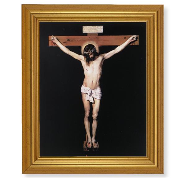 The Crucifixion, 10"x12" Gold-Leaf Finished Classic Frame, Italian Print on Artboard # 27178