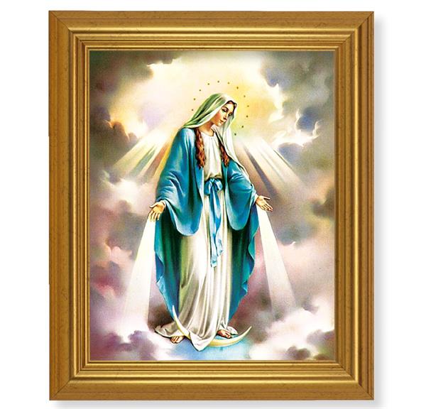 Our Lady of Grace, 10"x12" Gold-Leaf Finished Classic Frame, Italian Print on Artboard # 27185