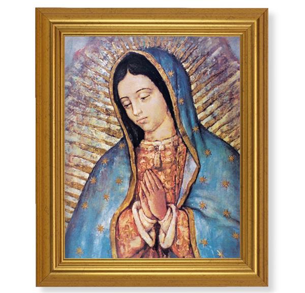 Our Lady of Guadalupe, 10"x12" Gold-Leaf Finished Classic Frame, Italian Print on Artboard # 27227