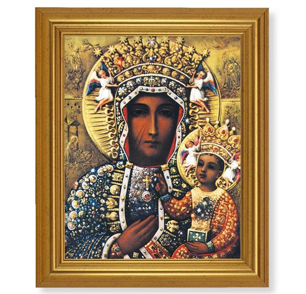 Our Lady of Czestochowa, 10"x12" Gold-Leaf Finished Classic Frame, Italian Print on Artboard # 27237