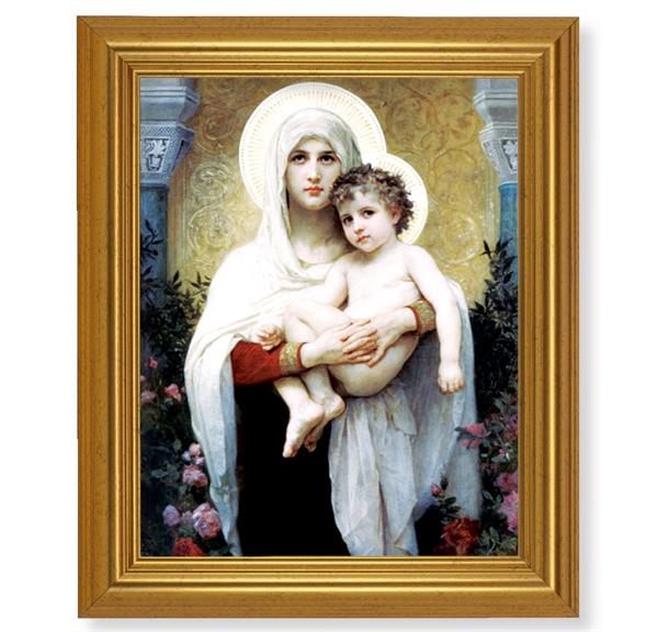Bouguereau: Madonna and Child, 10"x12" Gold-Leaf Finished Classic Frame, Italian Print on Artboard # 27244