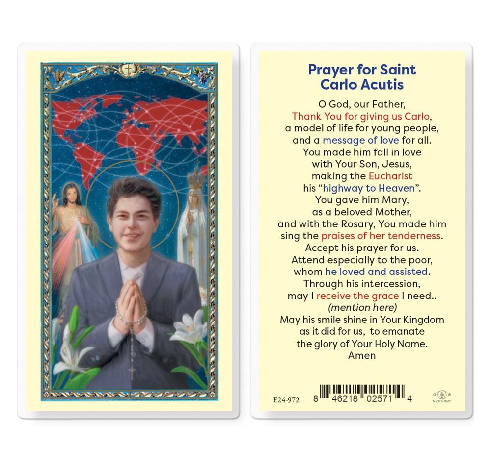 Carlo Acutis Laminated Holy Cards, 25-Count Value Pack # 2724