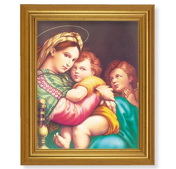 Raphael Madonna and Child, 10"x12" Gold-Leaf Finished Classic Frame, Italian Print on Artboard # 27261
