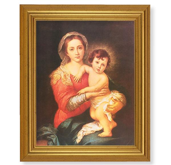 Murillo Madonna and Child, 10"x12" Gold-Leaf Finished Classic Frame, Italian Print on Artboard # 27266