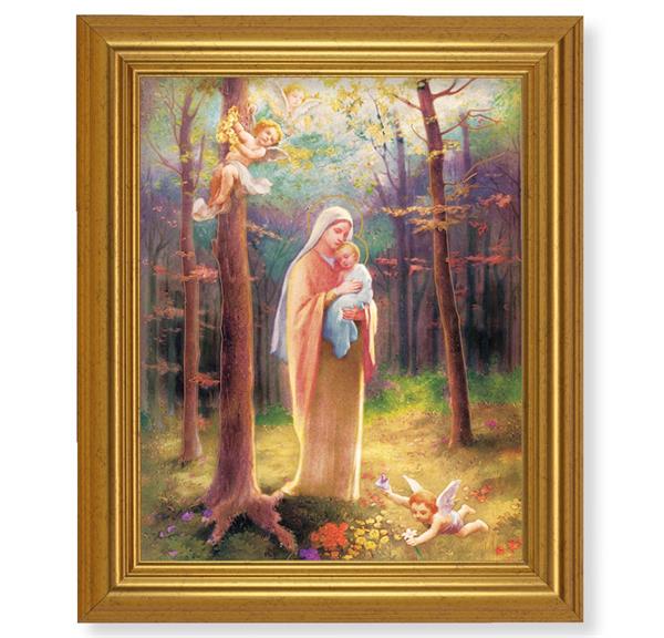 Madonna of The Woods, 10"x12" Gold-Leaf Finished Classic Frame, Italian Print on Artboard # 27269