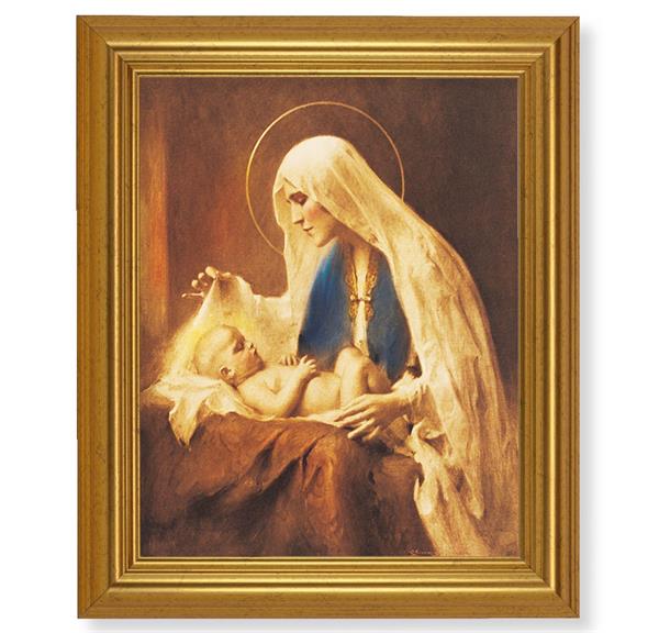 Chambers Madonna and Child, 10"x12" Gold-Leaf Finished Classic Frame, Italian Print on Artboard # 27278