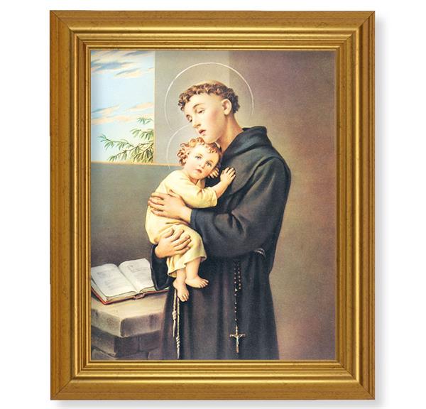 St. Anthony of Padua, 10"x12" Gold-Leaf Finished Classic Frame, Italian Print on Artboard # 27280