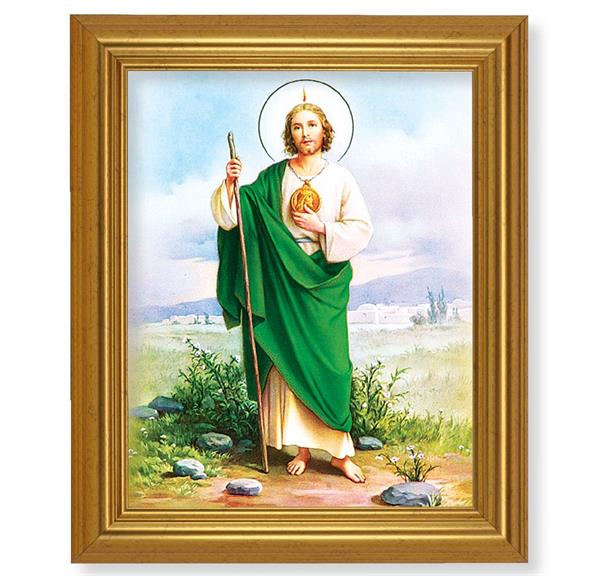 St. Jude, 10"x12" Gold-Leaf Finished Classic Frame, Italian Print on Artboard # 27289