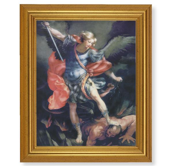 St. Michael, 10"x12" Gold-Leaf Finished Classic Frame, Italian Print on Artboard # 27294