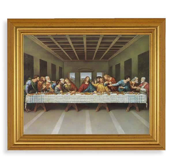 Last Supper, 10"x12" Gold-Leaf Finished Classic Frame, Italian Print on Artboard # 27308