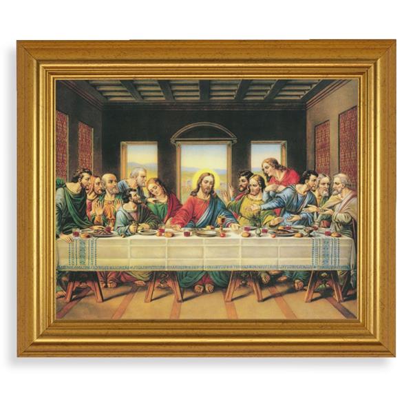 Last Supper, 10"x12" Gold-Leaf Finished Classic Frame, Italian Print on Artboard # 27310