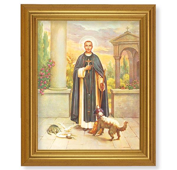 St. Martin DePorres, 10"x12" Gold-Leaf Finished Classic Frame, Italian Print on Artboard # 27318