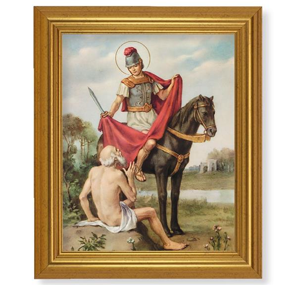 St. Martin of Tours, 10"x12" Gold-Leaf Finished Classic Frame, Italian Print on Artboard # 27319