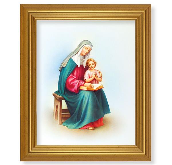 St. Anne, 10"x12" Gold-Leaf Finished Classic Frame, Italian Print on Artboard # 27327