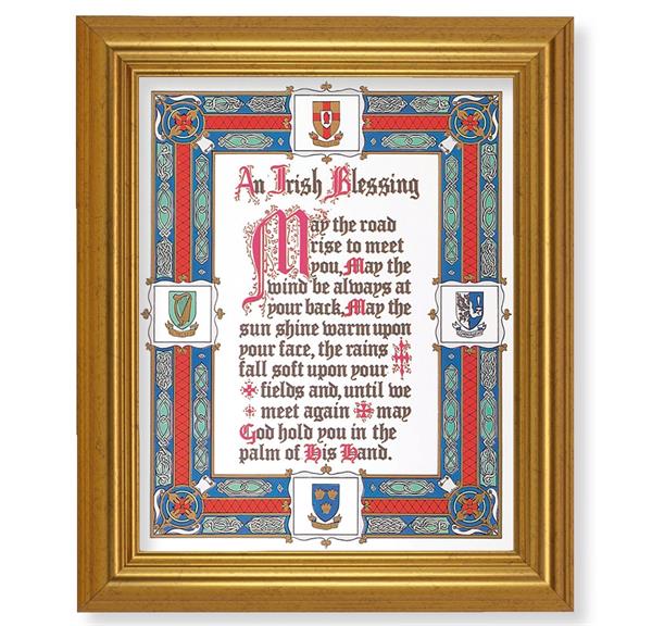 an Irish Blessing, 10"x12" Gold-Leaf Finished Classic Frame, Italian Print on Artboard # 27331