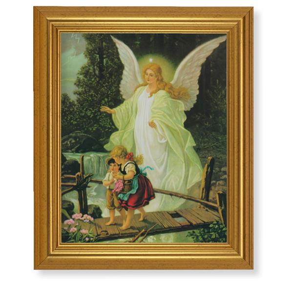 Guadian Angel with Children, 10"x12" Gold-Leaf Finished Classic Frame, Italian Print on Artboard # 27333