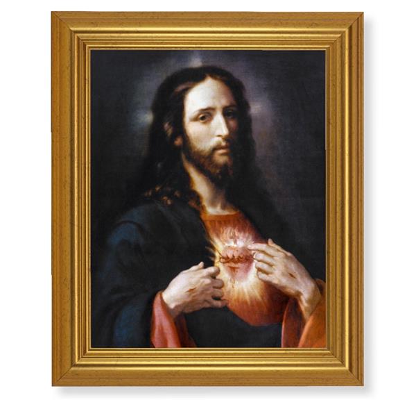 Ponce: Sacred Heart of Jesus, 10"x12" Gold-Leaf Finished Classic Frame, Italian Print on Artboard # 27337