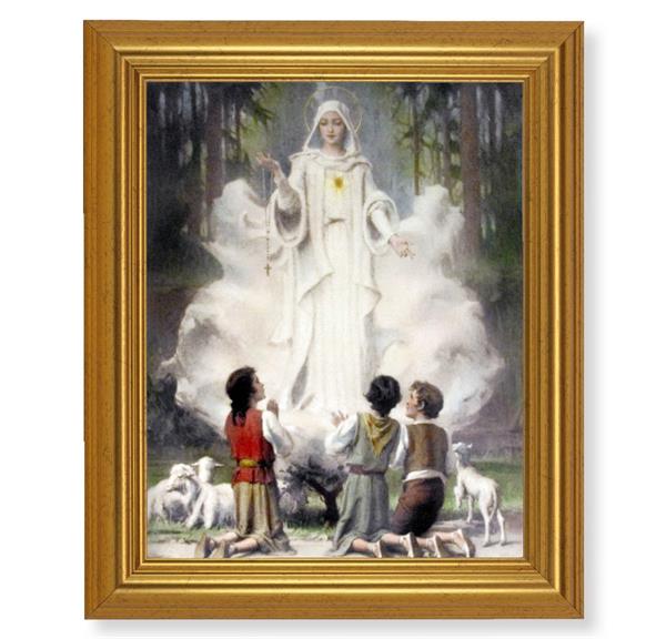 Our Lady of Fatima, 10"x12" Gold-Leaf Finished Classic Frame, Italian Print on Artboard # 27342