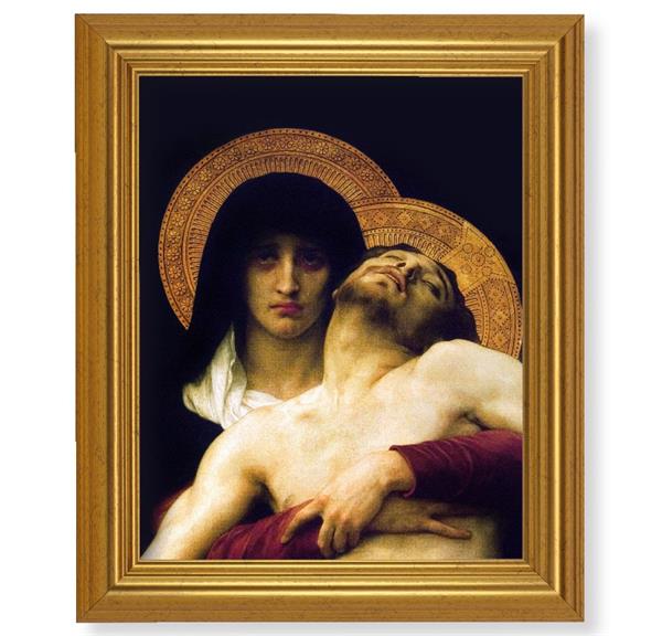Bouguereau: Pieta, 10"x12" Gold-Leaf Finished Classic Frame, Italian Print on Artboard # 27343