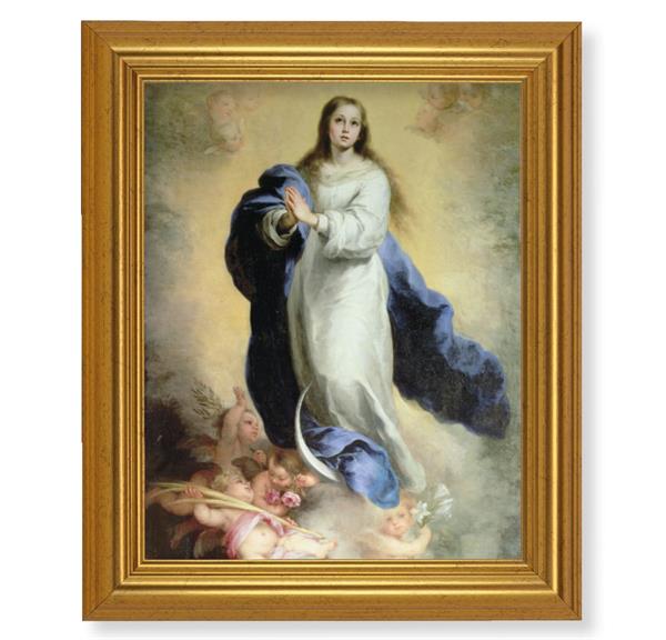 Murillo: The Immaculate Conception, 10"x12" Gold-Leaf Finished Classic Frame, Italian Print on Artboard # 27344