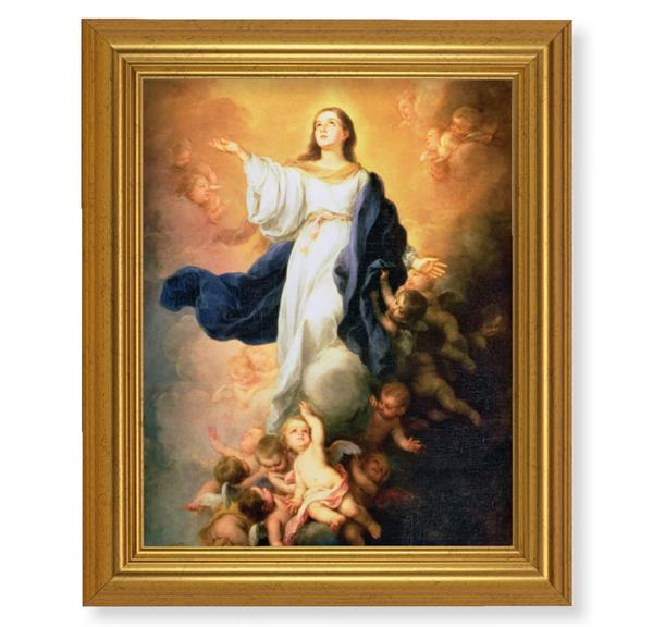 Murillo: The Immaculate Conception, 10"x12" Gold-Leaf Finished Classic Frame, Italian Print on Artboard # 27345