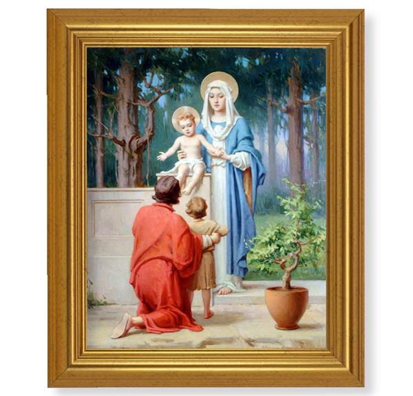 Chambers: The Holy Family with John The Baptist, 10"x12" Gold-Leaf Finished Classic Frame, Italian Print on Artboard # 27348