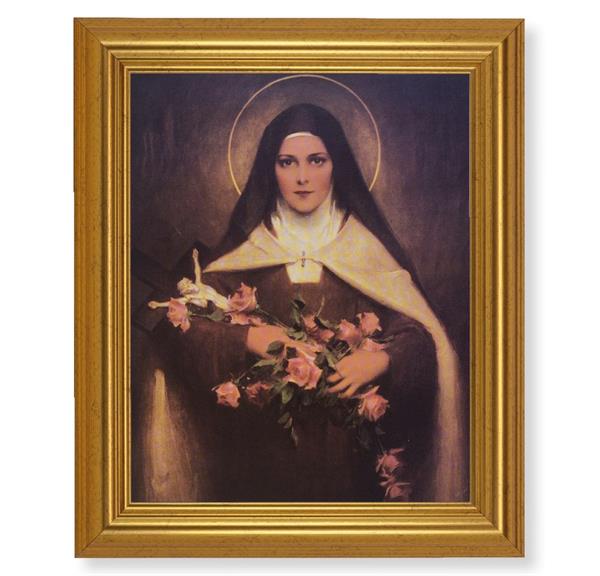 Chambers: St. Therese of Lisieux, 10"x12" Gold-Leaf Finished Classic Frame, Italian Print on Artboard # 27359