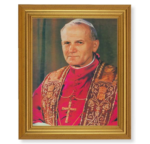 Pope John Paul II, 10"x12" Gold-Leaf Finished Classic Frame, Italian Print on Artboard # 27369