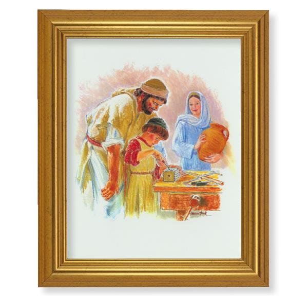 Hook: Jesus The Carpenter, 10"x12" Gold-Leaf Finished Classic Frame, Italian Print on Artboard # 27372