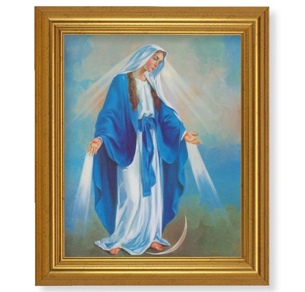 Our Lady of Grace Picture, 10"x12" Gold-Leaf Finished Classic Frame, Italian Print on Artboard # 27380