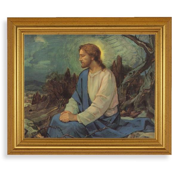 Meditation in The Garden Picture, 10"x12" Gold-Leaf Finished Classic Frame, Italian Print on Artboard # 27382
