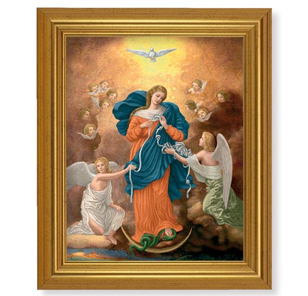 Our Lady Untier of Knots Picture, 10"x12" Gold-Leaf Finished Classic Frame, Italian Print on Artboard # 27391