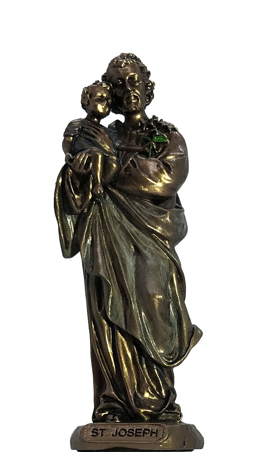 3.5" St. Joseph & Child Statues, Bronzed Resin, 2-Count Value Pack, # 2770