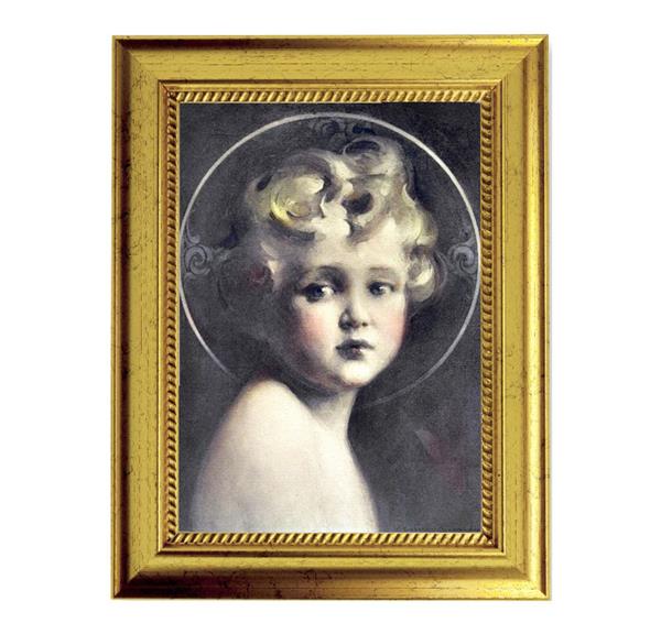 Chambers: Light of The World Picture 6-3/4"x8-3/4 Antique Gold Frame with Rope Detail Lip, Textured # 27943