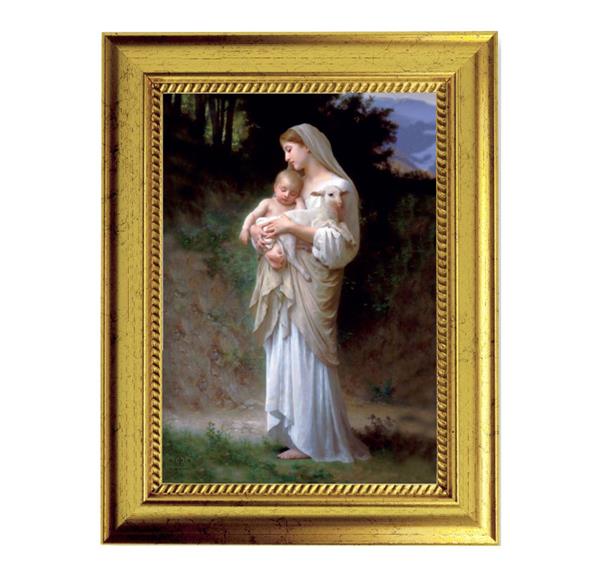 Bouguereau: Divine Innocence 6-3/4"x8-3/4 Antique Gold Frame with Rope Detail Lip, Textured # 27974