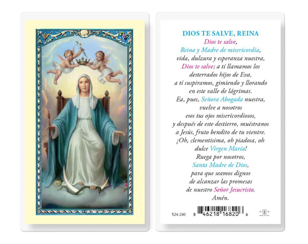 Dios te Salve, Reina, Estampas Sagradas Laminadas, Paquete de 25, #2798