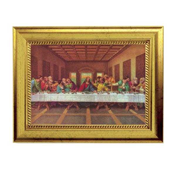 Da Vinci: Last Supper 6-3/4"x8-3/4 Antique Gold Frame with Rope Detail Lip, Textured # 27995
