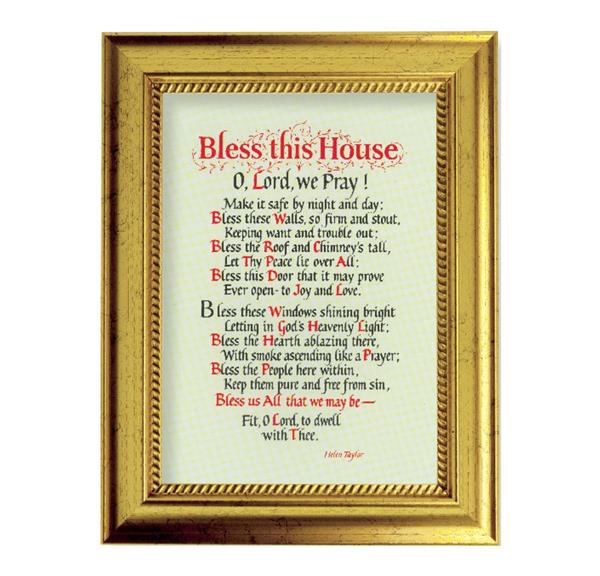 Bless This House 6-3/4"x8-3/4 Antique Gold Frame with Rope Detail Lip, Textured # 27996