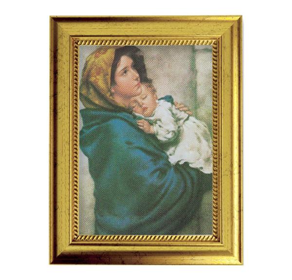 Ferruzzi: Madonna of The Street 6-3/4"x8-3/4 Antique Gold Frame with Rope Detail Lip, Textured # 27997