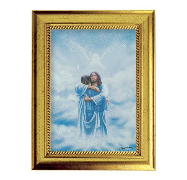 Welcome Home 6-3/4"x8-3/4 Antique Gold Frame with Rope Detail Lip, Textured # 28008