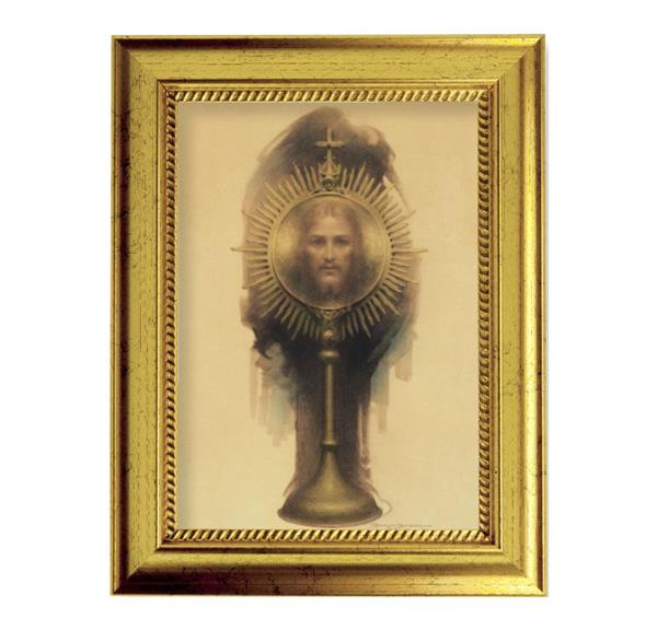 Chambers: Our Sacremental King 6-3/4"x8-3/4 Antique Gold Frame with Rope Detail Lip, Textured # 28022
