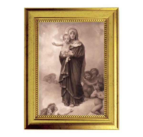 Chambers: Notre Dame des Anges 6-3/4"x8-3/4 Antique Gold Frame with Rope Detail Lip, Textured # 28023