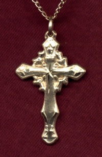 Gold Filled Crown Of Thorns Cross Necklace, Your Choice of Chain # 2823